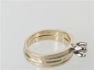 Lady's Diamond Wedding Set .25 CT. 14K Yellow Gold 5.3g Size:6.5